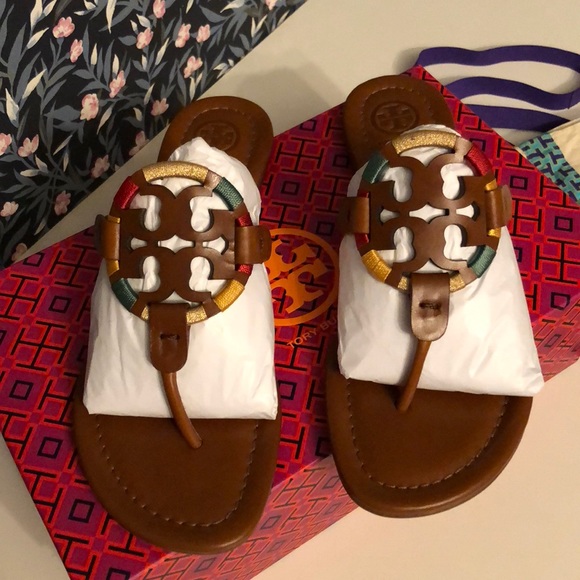 Tory Burch Shoes Tory Burch Miller Embroidered Leather Sandal Poshmark
